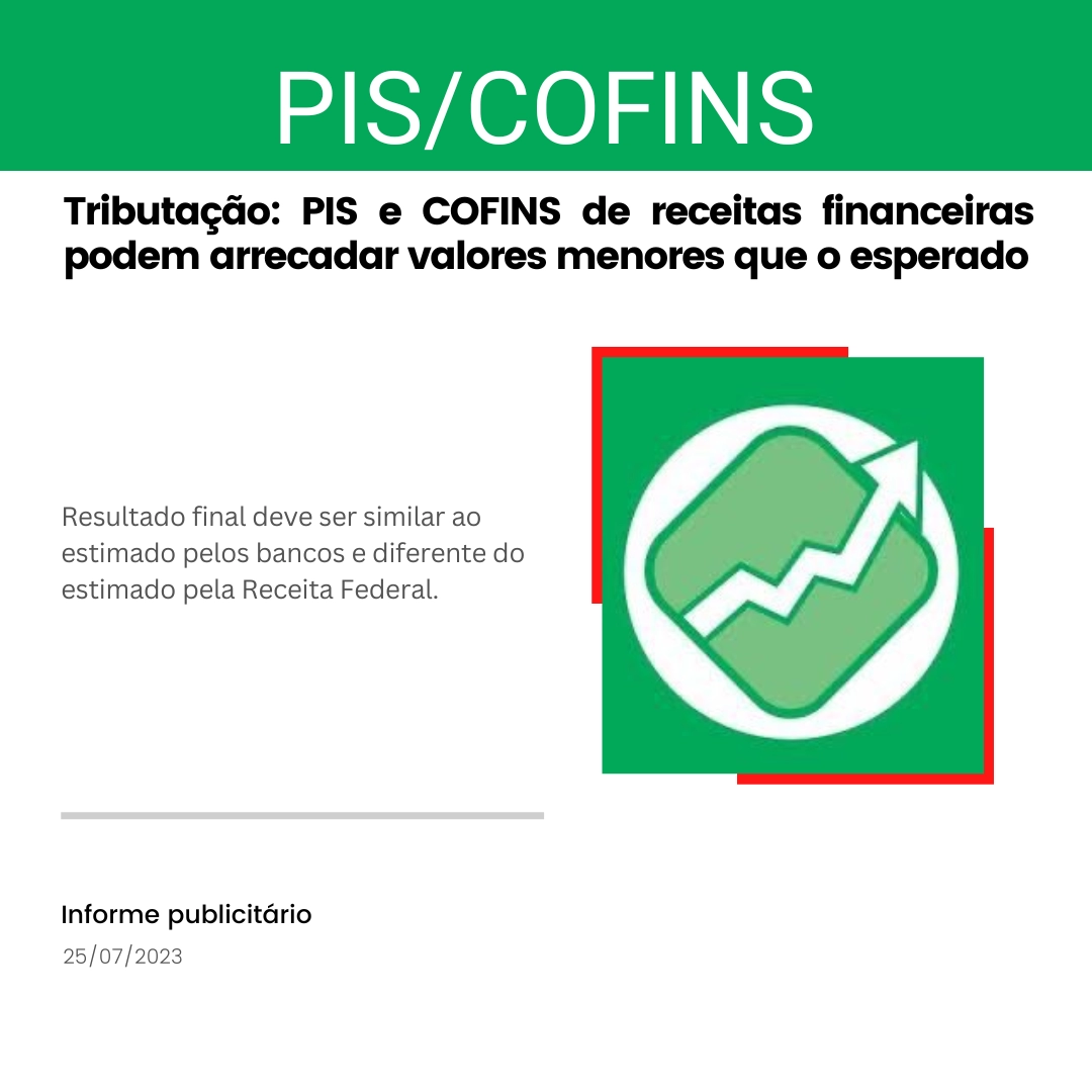 Tributação: PIS e Cofins de receitas financeiras podem arrecadar valores menores que o esperado
