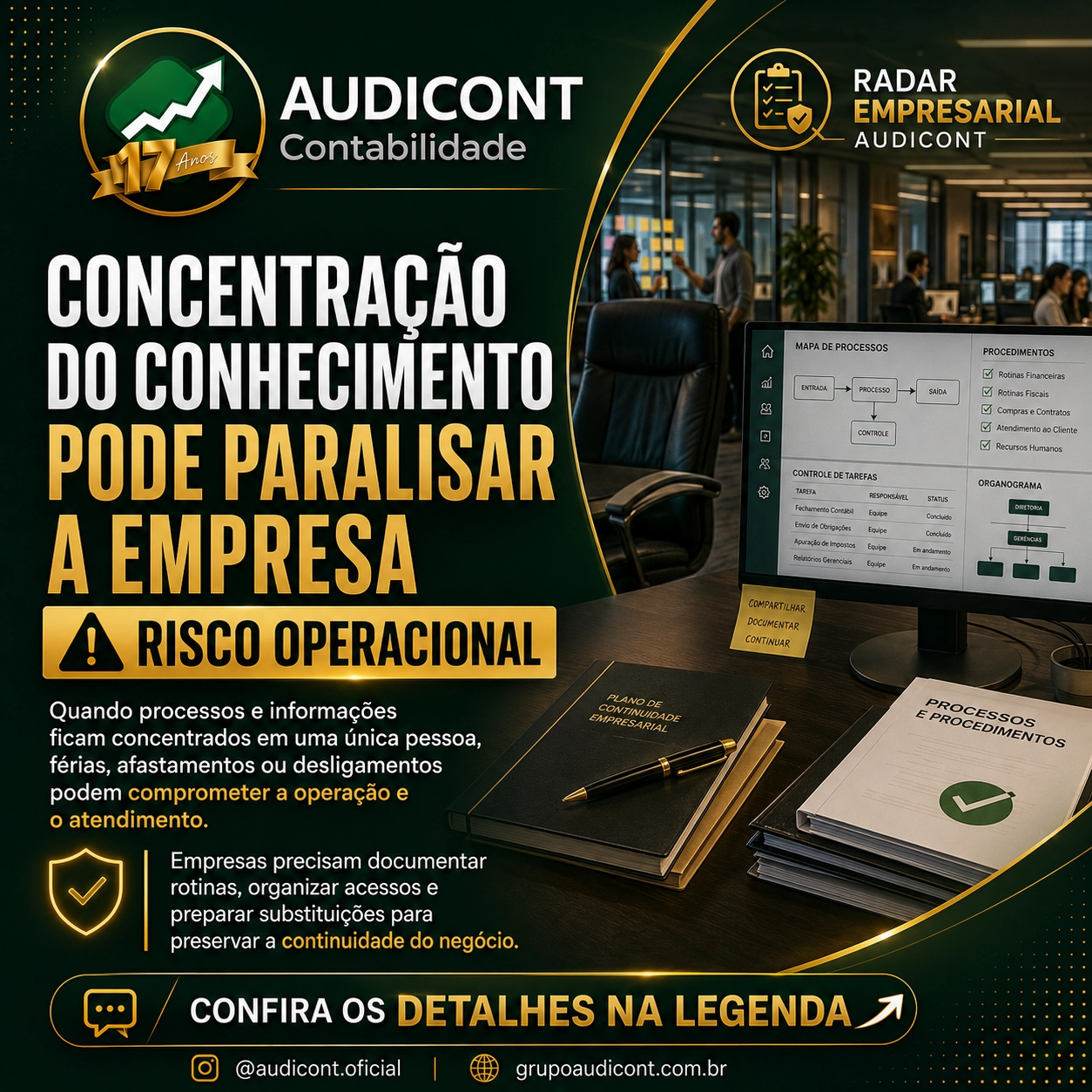 🧠 Concentração do conhecimento: quando depender de uma única pessoa coloca a empresa em risco